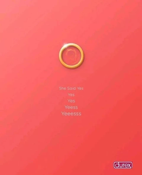 advertentie Durex met humor over een huwelijksaanzoek