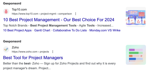 Google Search Ad Beste Projectmanagement Tool