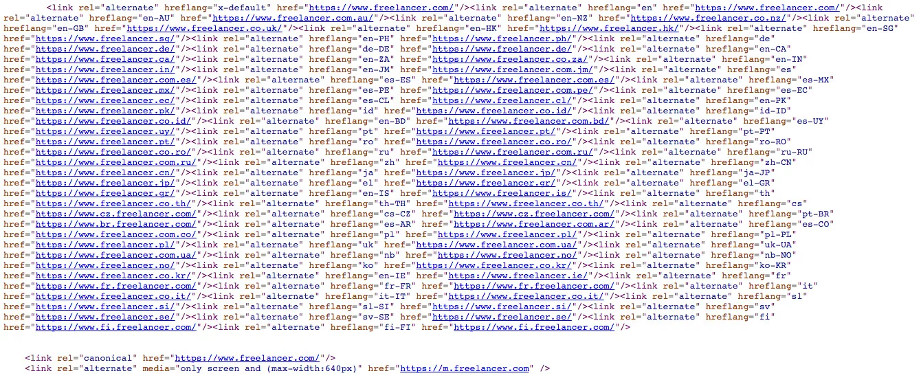 Voorbeeld hreflang tags bij meertalige website