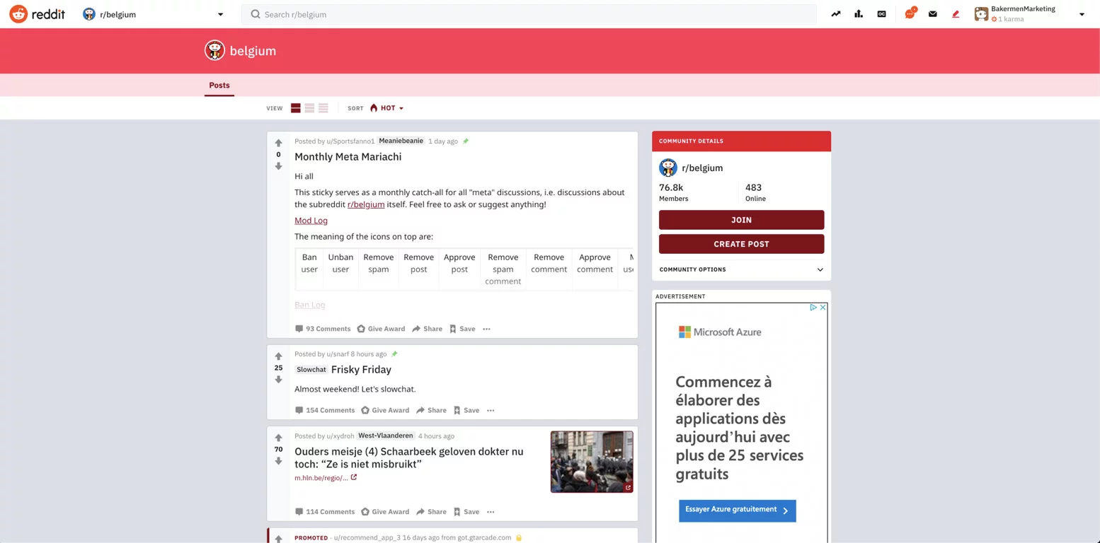 Screenshot feed op Reddit