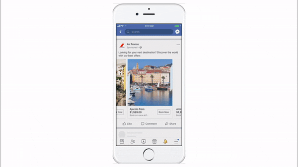 Ad specs - screenshot facebook advertentie carousel