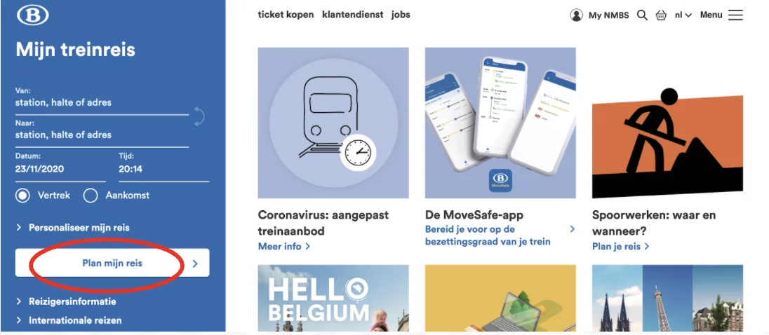 voorbeeld conversie optimalisatie nmbs
