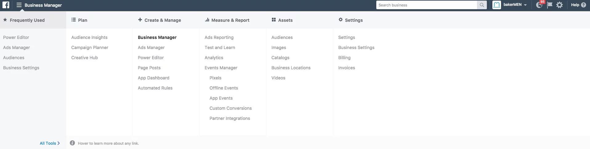 screenshot van interface facebook business manager