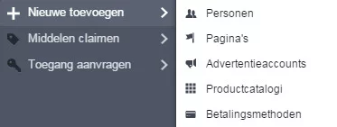 nieuw account aanmaken op facebook business manager